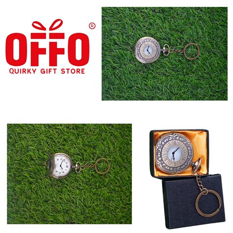 Metal Clock Design Antique Pocket Watch Keychain