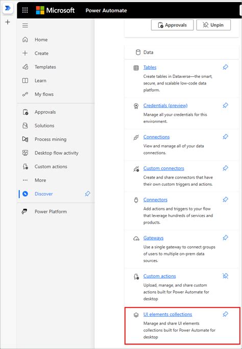UI तत्व संग्रह प्रबंधित करें - Power Automate | Microsoft Learn