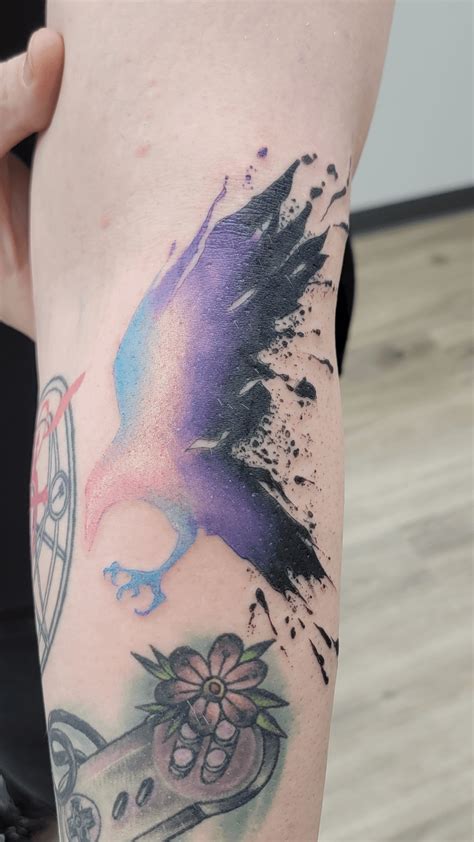 Got a Raven in trans flag colours (plus purple in black) : r/trans