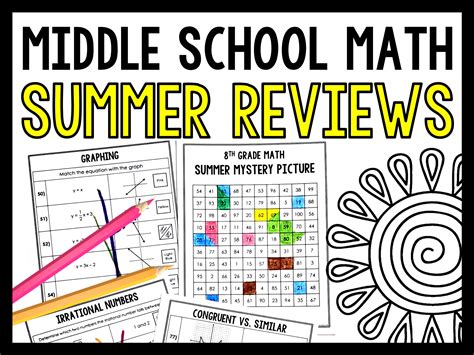 Image result for Summer Middle School Math Worksheet