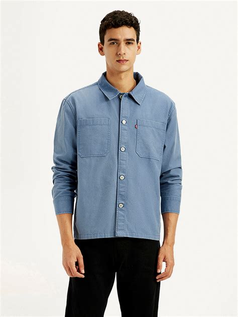 Men's Solid Blue Slim Fit Shacket – Levis India Store