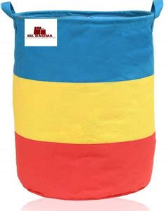 ZOVIRA 45 L Dark Blue, Yellow, Red Laundry Basket - Buy ZOVIRA 45 L ...