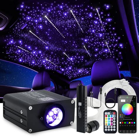 Amazon.com: Car Starlight Headliner Kit, Shooting Stars + Twinkle + Sound Activate RGBW Fiber ...