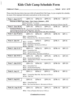 56+ Free Editable Camp Schedule Templates in MS Word [DOC] - Page 2 ...
