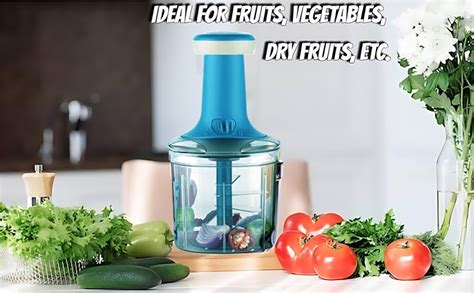 House Decore Manual Food Chopper with Push Button, 1100ml Capacity ...
