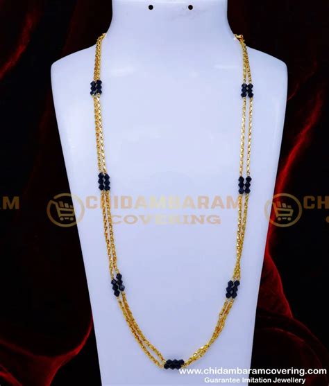 Buy Black Crystal Chain Long Mangalsutra Designs Gold Model