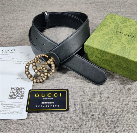 GC Ocean Gold Pearl High End Black Leather Belt GC Design Formal Men's ...