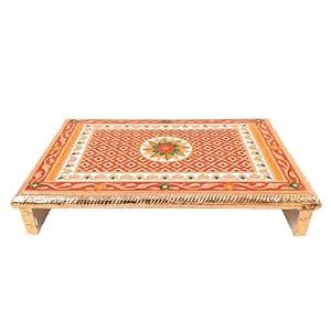 Sgr Handicrafts meenakari Wooden chowki puja bajot for Home & Office ...
