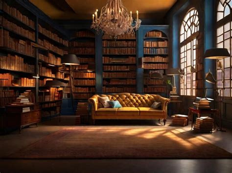 Premium Photo | Luxurious library interior with antique furniture and ...