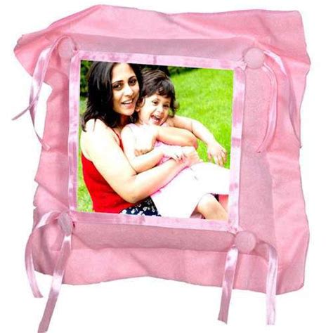 Buy Pink Satin Lace and Button Square Shaped Cushion With Personalized ...
