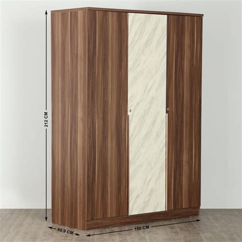 Buy Antonio 3-Door Wardrobe - Brown from Home Centre at just INR 99998.0