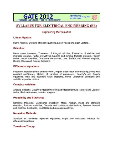 Image result for Electronics Gate Syllabus