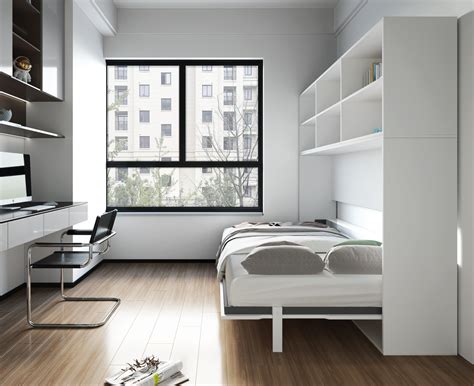 Deinppa Twin Horizontal Murphy Bed With Storage Shelf Space Saving ...