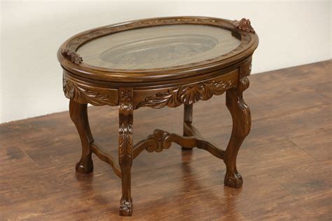 Antique Wood Glass Coffee Table at John Cortese blog