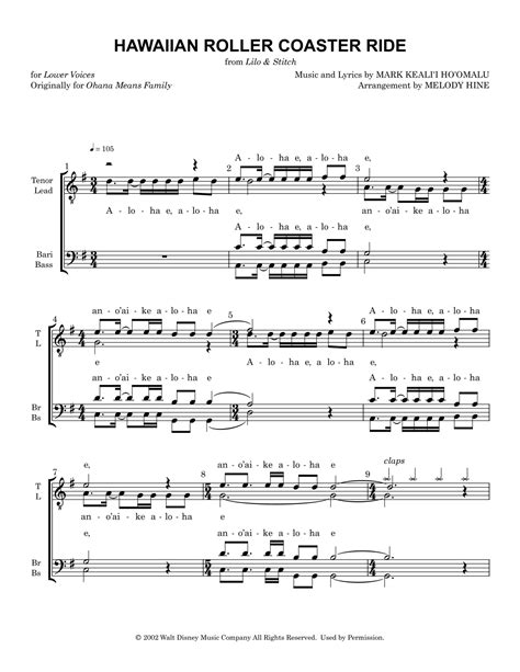 Hawaiian Roller Coaster Ride (arr. Melody Hine) by Alan Silvestri Sheet ...