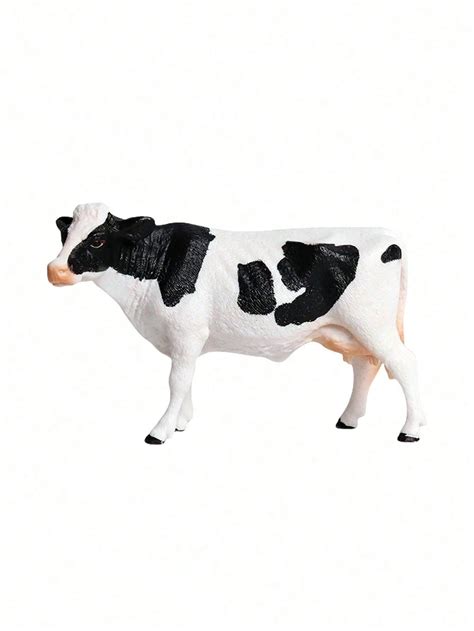 Realistic Black & White Cow Model, Farm Animal Miniature Figurines ...