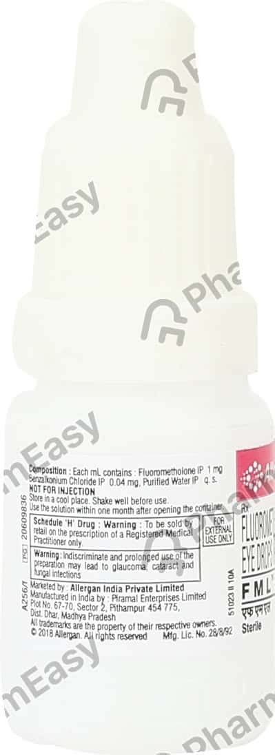 Fml 0.1 % Eye Drop (5): Uses, Side Effects, Price & Dosage | PharmEasy