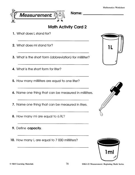 Image result for Beginning Measurement Worksheets