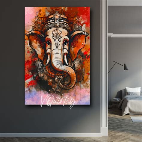 Vibrant Ganesh Ji Canvas Painting – VQuirky
