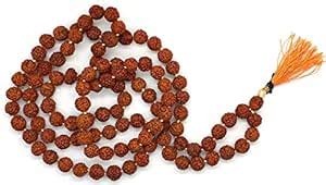 Spherulemuster Rudraksha 5 Mukhi (108+1) Beads with Kanti Mala (Orange ...