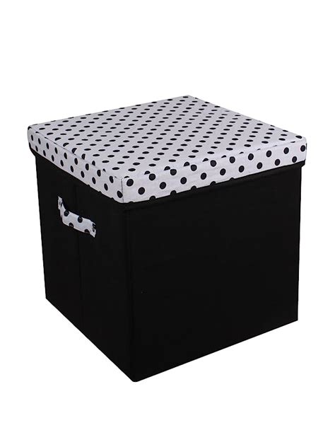 JMD Fabric Creation Foldable Storage Box (Black, 20345) : Amazon.in ...