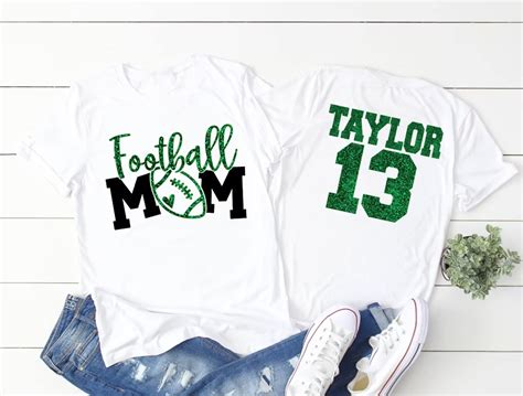 Buy Customized Glitter Football Shirt, Football Mom Shirts, Custom ...