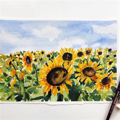Image result for Watercolour Sunflower Tutorial