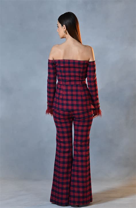 Red Blue Winter Check Co- Ord Set – Ombrello Clothing