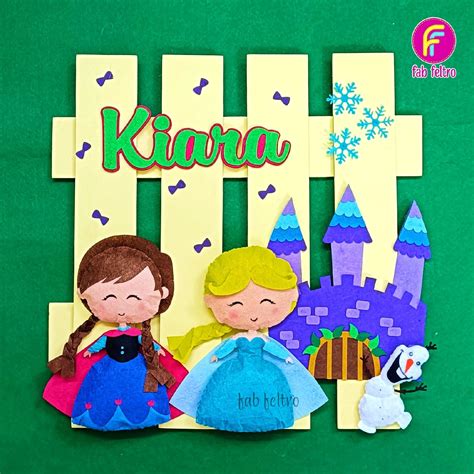 Frozen Themed Fence Wall Hanging | Personalised Felt Kids Hanging – Fab ...