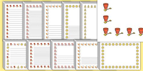 Editable Seaside Page Borders Pack