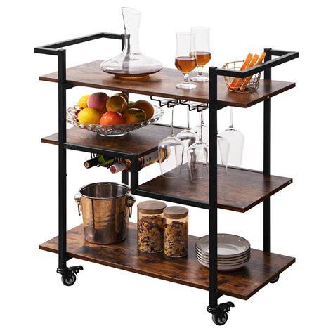 SICOTAS Bar Cart,Industrial Bar Carts for the Home Bar Serving Carts ...