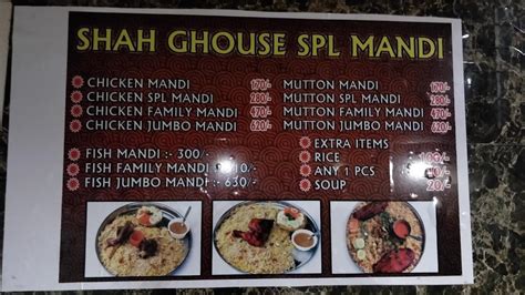 Menu at Shah Ghouse Hotel, Hyderabad, 8FXC+58P