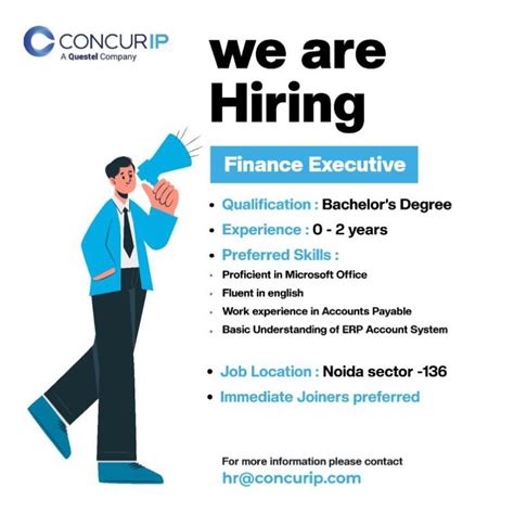 [Job Post] Finance Executive at Concur IP [Apply Soon]