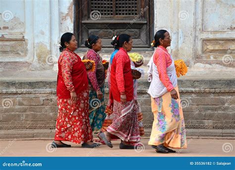 Nepalese Women in Traditional Clothes Editorial Photography - Image of ...