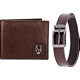 Urban Forest Brian Black Leather Wallet & Black Casual Belt Combo Gift ...
