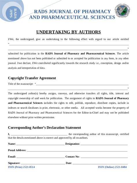 Image result for Author Declaration Example