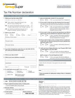 Image result for Tax File Number Declaration Form