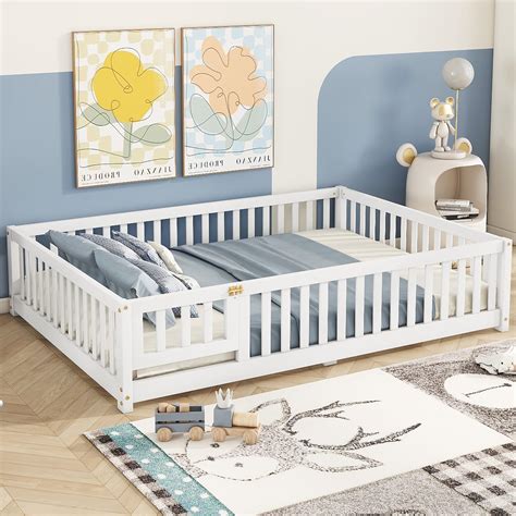 Amazon.com: Bellemave Kids Montessori Floor Bed with Slats,Full Size ...