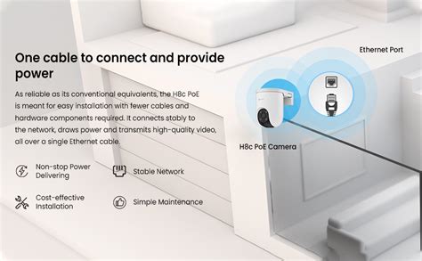EZVIZ 3MP IP H8C PoE 2K Resolution Waterproof Pan & Tilt Camera with ...