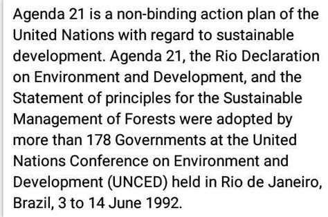 What is Agenda 21? | EduRev Class 10 Question