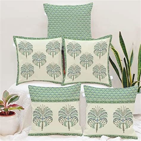 Buy AEROHAVEN Set of 5 Cotton Turkish Designer Decorative Throw Pillow ...