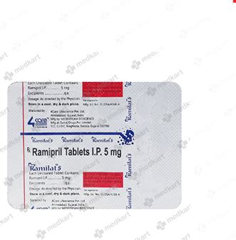 RAMILAT 5MG TABLET 10'S : View Price, Combination and Alternatives ...