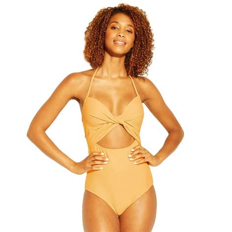 Shade & Shore Women's Light Lined Key Twist Front One Piece Swimsuit