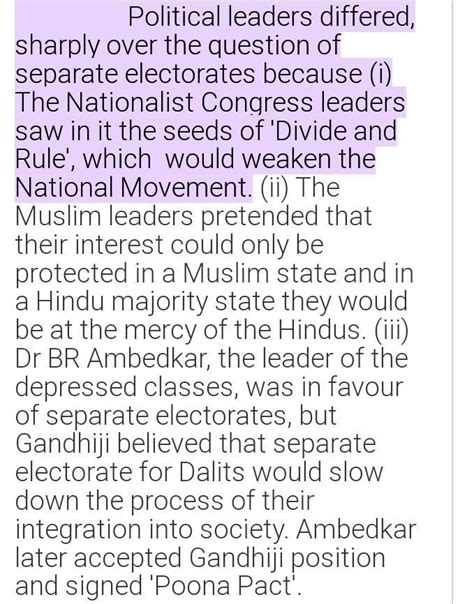 Why did political leaders differ sharply over the question of separate ...