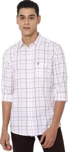 Allen Solly Men Checkered Casual White Shirt - Buy Allen Solly Men ...