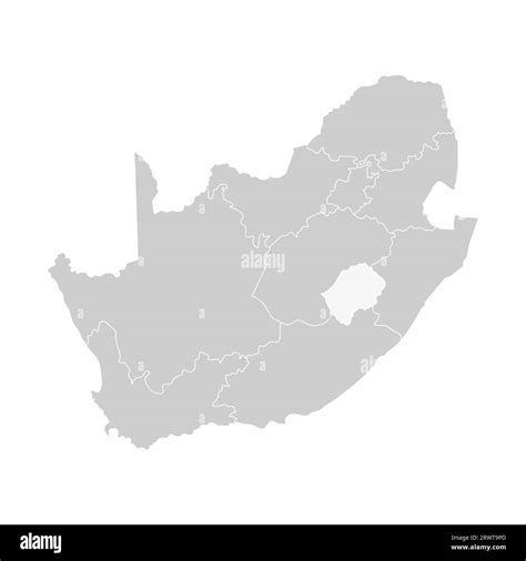 Vector isolated illustration of simplified administrative map of South Africa. Borders of the ...