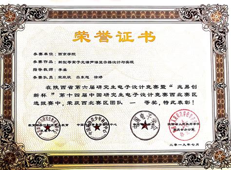 陕西省第六届研究生电子设计竞赛荣获西北赛区一等奖-西京学院-土木工程学院