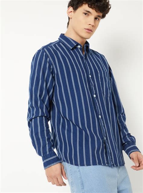 Buy Men Striped Regular Fit Shirt Online at just Rs. 1049.0 ...