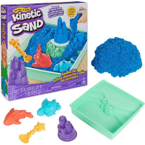 Kinetic Sand – Sandbox Set Moldable Sand 454gm Blue – Spin Master ...