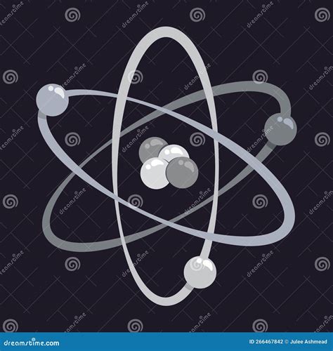 Atom with Electrons in Orbit Vector Illustration Physical Science ...